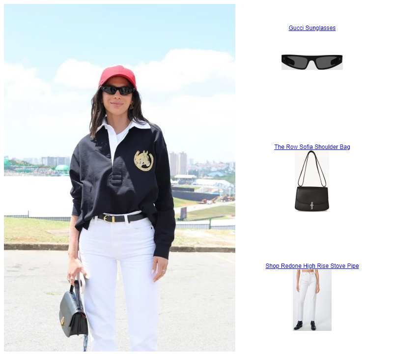 Bruna Marquezine at the Grand Prix in Brazil  The Row Sofia Shoulder Bag Shop Redone High Rise Stove Pipe