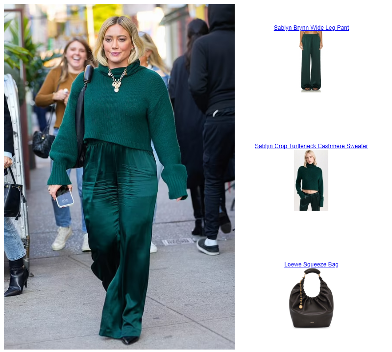 Hilary Duff New York City  Sablyn Crop Turtleneck Cashmere Sweater Loewe Squeeze Bag