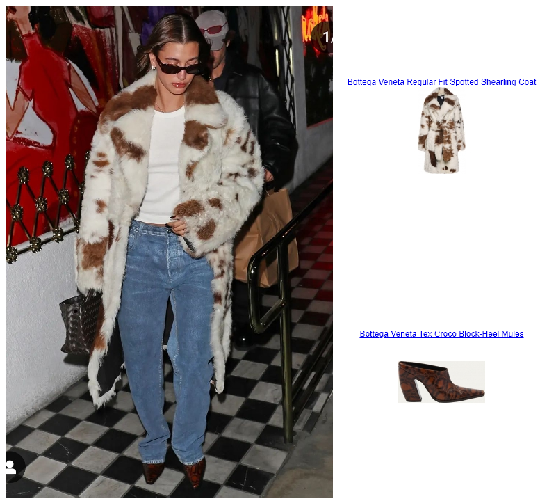 Hailey Bieber West Hollywood  Bottega Veneta Tex Croco Block-Heel Mules