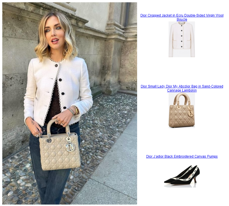 Chiara Ferragni Instagram  Dior Small Lady Dior My Abcdior Bag in Sand-Colored Cannage Lambskin Dior J’adior Black Embroidered Canvas Pumps