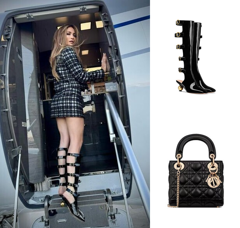 JLo Stuns in Dior Boots & Bag